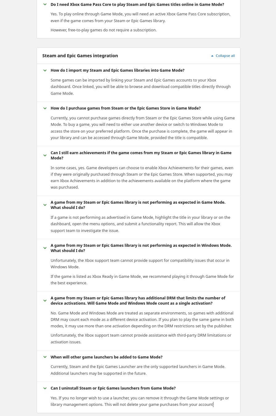 Alleged Helix FAQ screenshot describing Steam and Epic integration, purchase limits in Game Mode, and DRM activation concerns